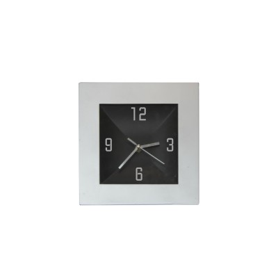 Square silver wall clock